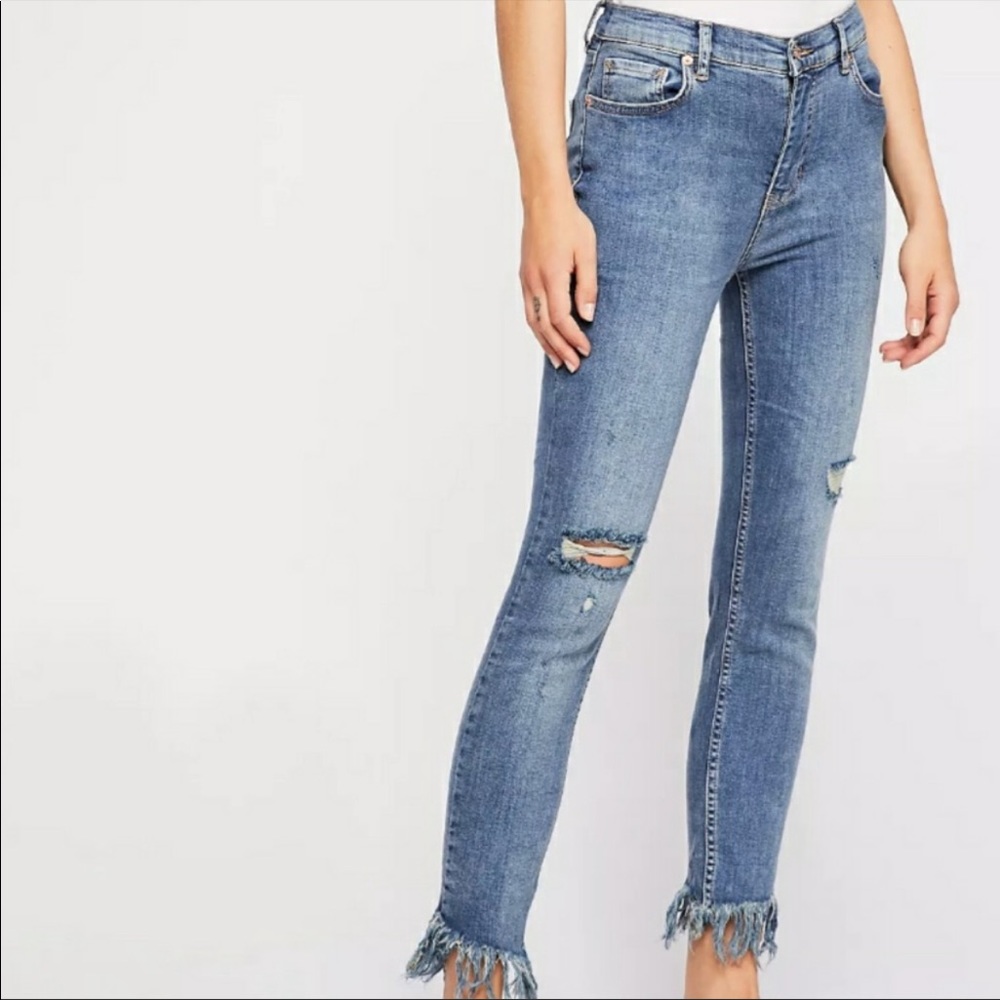 Free People Great Heights Frayed Hem Jeans